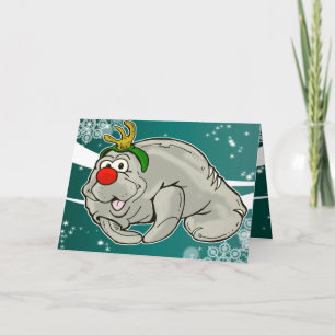 Buddy, Red-Nposed Manatee-julkortet Helgkort