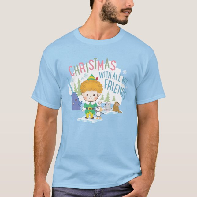 Buddy the Elf Christmas With All My Friends T Shirt (Framsida)
