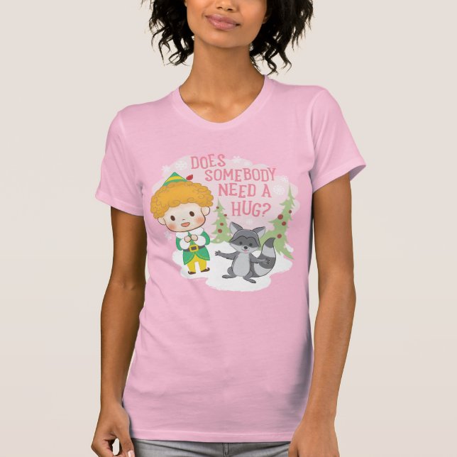 Buddy the Elf Does Somebody Need a Hug? T Shirt (Framsida)