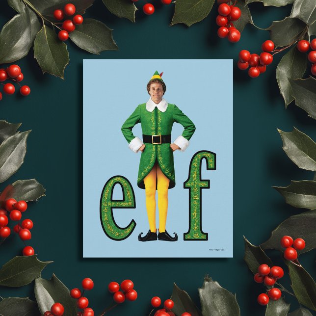 Buddy the Elf Film Logo Vykort (Postcard simulated on table)