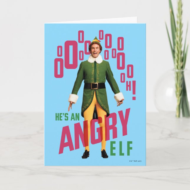 Buddy the Elf | He's an Angry Elf Kort (Framsida)