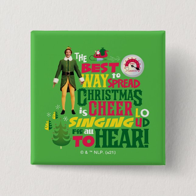 Buddy the Elf | Julost Graphic-citat Knapp (Framsida)