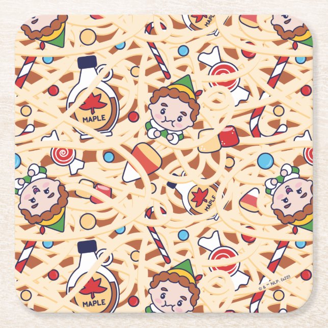 Buddy the Elf | Julturen Mönster Underlägg Papper Kvadrat (Framsidan)