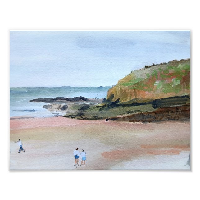 Bude Beach Cornwall Klippiga Kuster Fototryck (Framsidan)