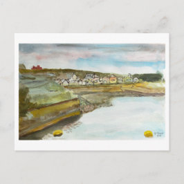 Bude Cornwall Coastal Seascape Art Vykort