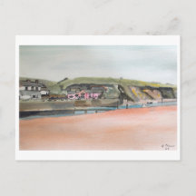 Bude Cornwall Landskap – Akvarell kustkonst