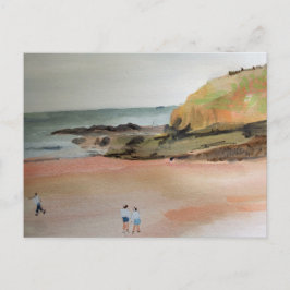 Bude, Cornwall, Strand, Suffolk, Kustkonst Vykort