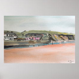 Bude Cornwall Tryck – Akvarell Kustväggkonst