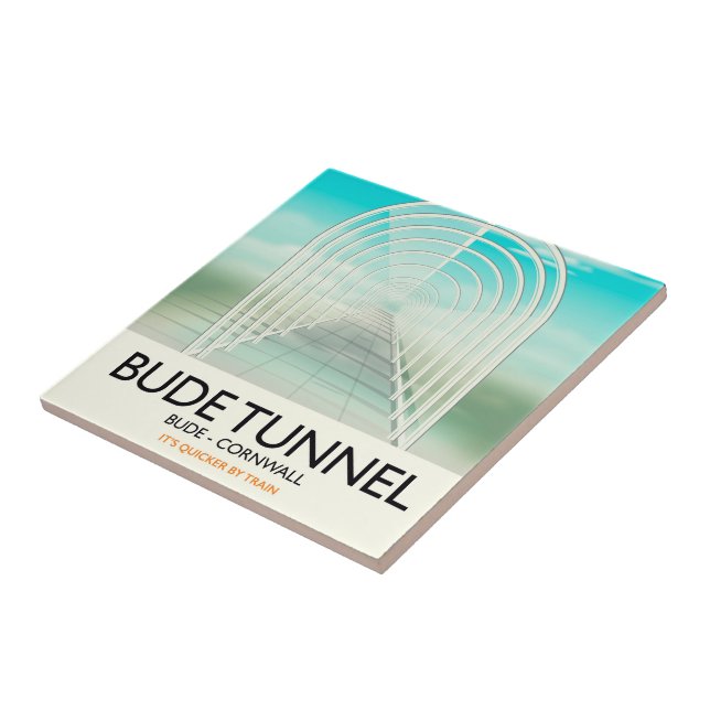 Bude Tunnel, Cornwall Parodi Resemålning affisch Kakelplatta (Sidan)