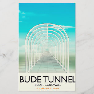 Bude Tunnel, Cornwall Parody Travel-affisch Brevpapper