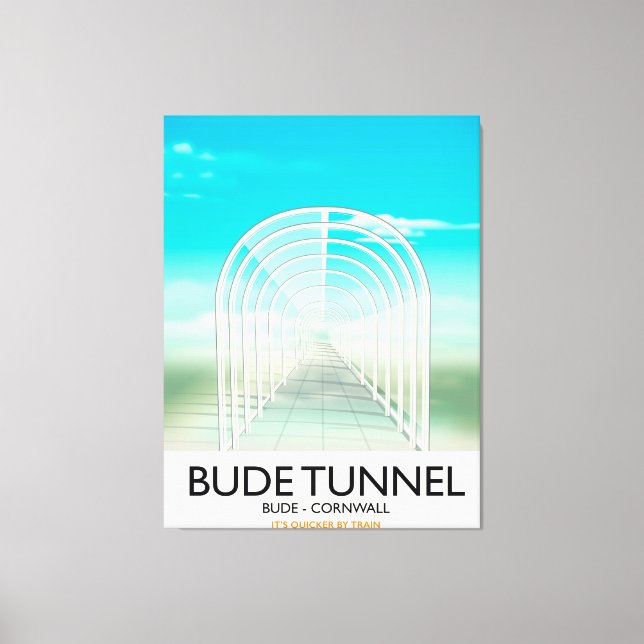 Bude Tunnel, Cornwall Parody Travel-affisch Canvastryck (Framsida)