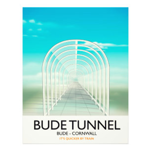 Bude Tunnel, Cornwall Parody Travel-affisch Fototryck