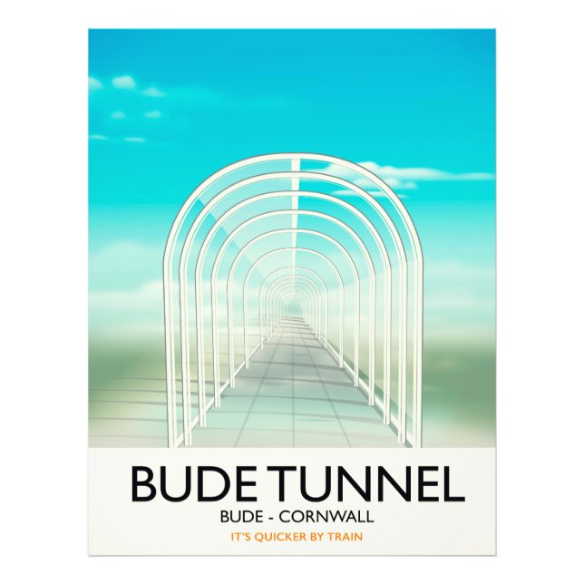 Bude Tunnel, Cornwall Parody Travel-affisch Fototryck (Framsidan)