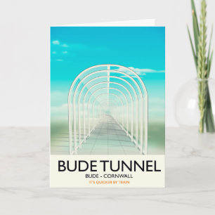 Bude Tunnel, Cornwall Parody Travel-affisch Helgkort