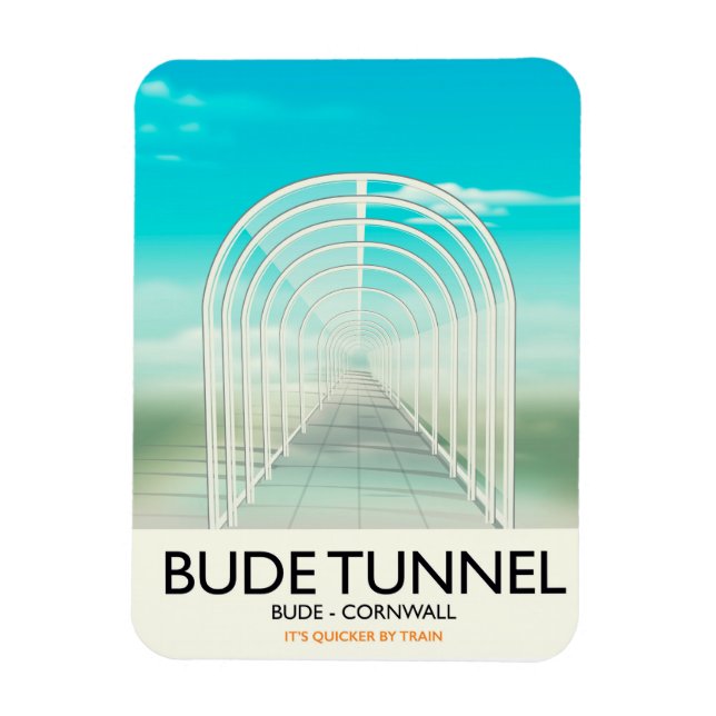 Bude Tunnel, Cornwall Parody Travel-affisch Magnet (Vertikal)