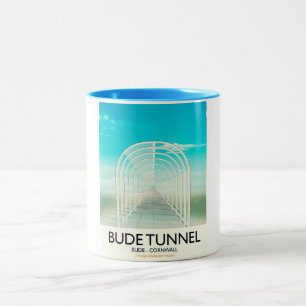Bude Tunnel, Cornwall Parody Travel-affisch Två-Tonad Mugg