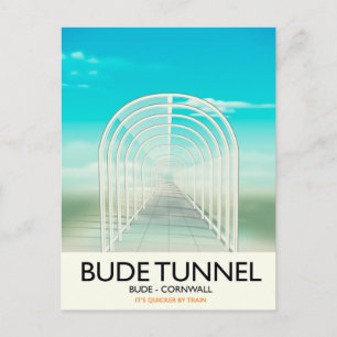 Bude Tunnel, Cornwall Parody Travel-affisch Vykort