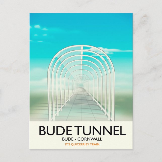 Bude Tunnel, Cornwall Parody Travel-affisch Vykort (Framsida)