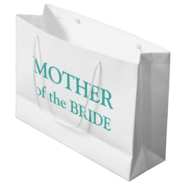 Budens mamma Aqua White Large Gift Bag (Framsidan Vinklad)