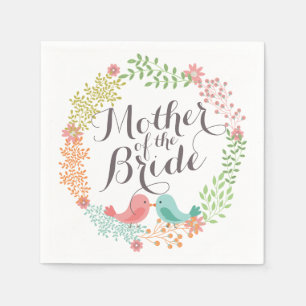 Budens mamma Blommigt WAN Bröllop Napkin Pappersservett