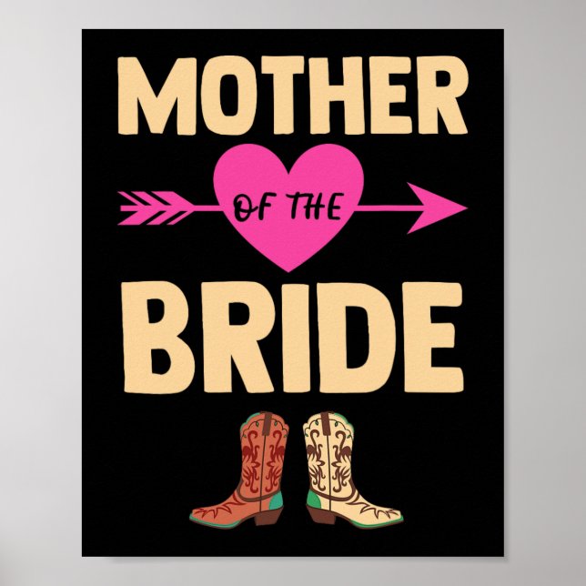 Budens mamma Bröllop Bachelorette Cowboy Bo Poster (Framsidan)