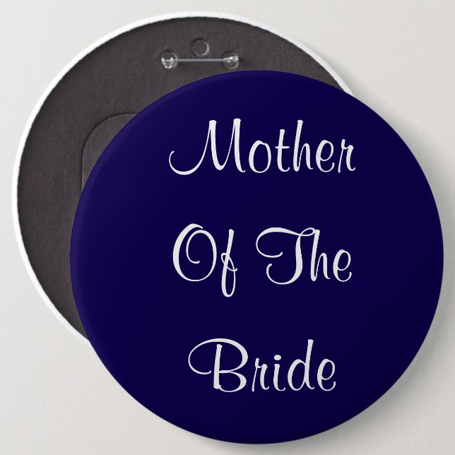 Budens mamma Bröllop Blue Simple Gift Knapp (Framsida & baksida)