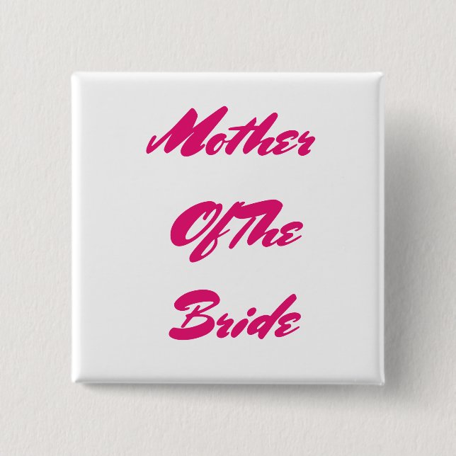 Budens mamma Bröllop Gift Rosa Modern Knapp (Framsida)