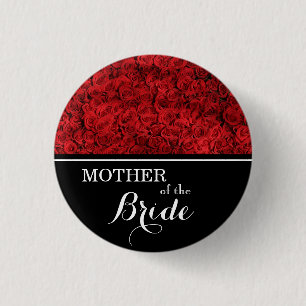 budens mamma Bröllop Röd ros Knapp