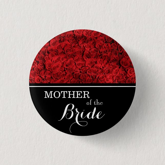 budens mamma Bröllop Röd ros Knapp (Framsida)