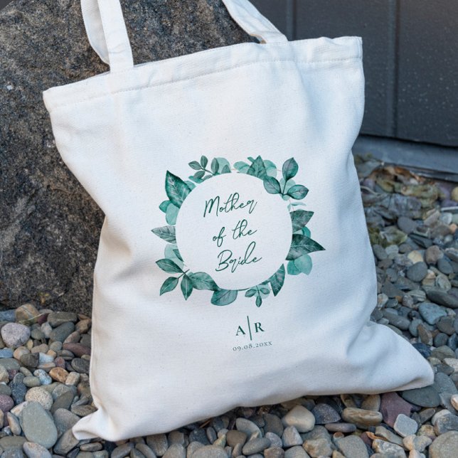 Budens mamma, Bröllopsfesten Teal Greenery Tygkasse (Skapare uppladdad)