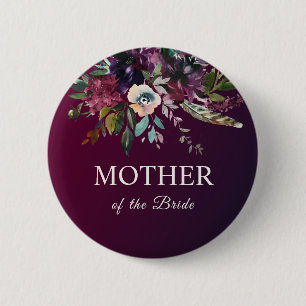 Budens mamma Burgundy Blommigt Bouquet Knapp
