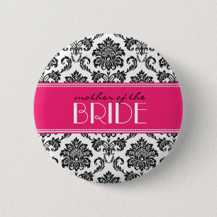 Budens mamma Damask Button i Fuchsia Knapp