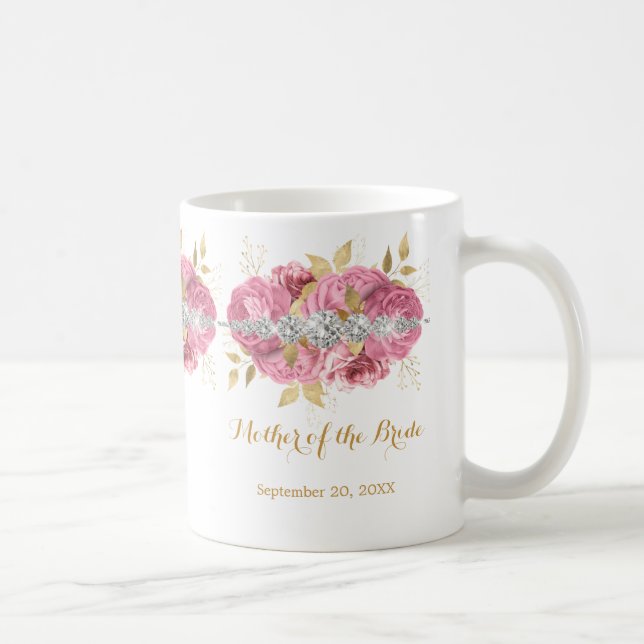 Budens mamma Diamond Rosa Guld Blommigt Coff  Kaffemugg (Höger)