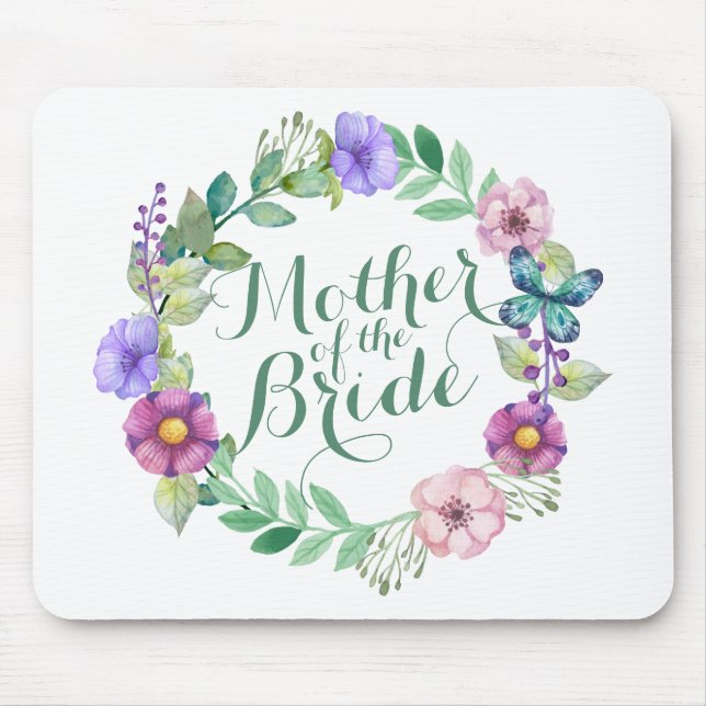 Budens mamma Elegant Blommigt Bröllop Mousepa Musmatta (Framsidan)