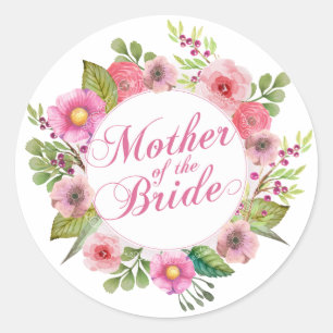 Budens mamma Elegant bröllop Sticker Runt Klistermärke