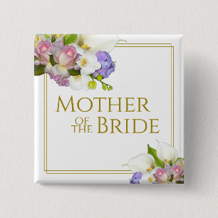 Budens mamma Elegant Pastel Vår blommor Knapp