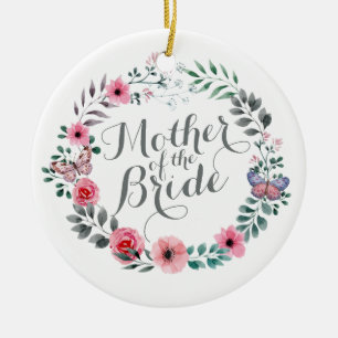 Budens mamma eleganta blom- gifta sig Ornamen Julgransprydnad Keramik