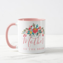 Budens mamma eller Groom Rosa Blommigt Bouquet Mugg