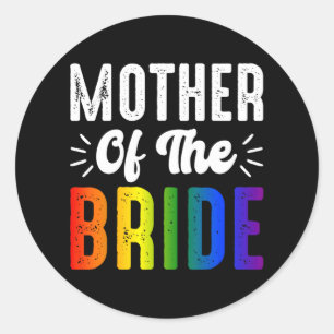 Budens mamma Gay Lesbisk Bröllop LGBT Pride Runt Klistermärke