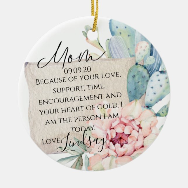 Budens mamma Gift Julgransprydnad Keramik (Framsidan)