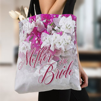 Budens mamma Gift Tote Bag i Rosa & White Tygkasse