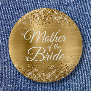 Budens mamma Glittery Gold Foil Knapp