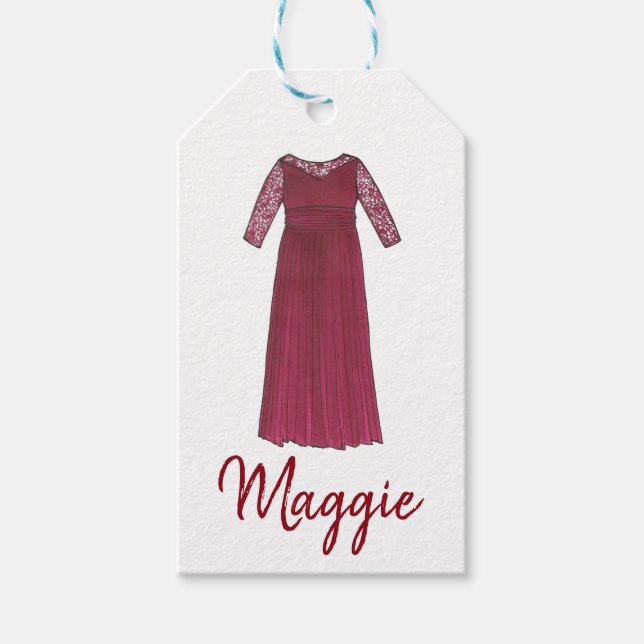 Budens mamma Groom Bröllopsfest Gown Dress Presentetikett (Framsidan)