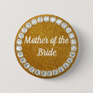 Budens mamma guld rhinestone bg knapp