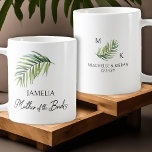 Budens mamma Handflatan Löv Parent Bröllop Kaffemugg<br><div class="desc">Brudens sida ger mugg en personlig anpassning för Budens mamma - eller någon i er bröllopsfest. Bridesmaid är skrivet i snabb handskriven kalligrafi och du kan enkelt byta till en annan roll genom att ange designen verktyg eller skicka ett meddelande till mig om hjälp. Konstruktionen har en vattenfärg, tropiska handflatan...</div>