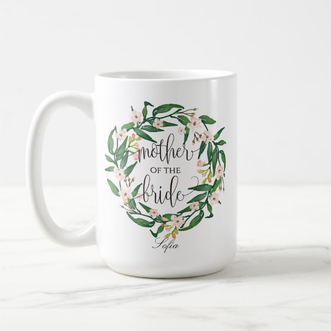 budens mamma, Kalligrafi, Blommigt Utandning 6 Kaffemugg (Vänster)