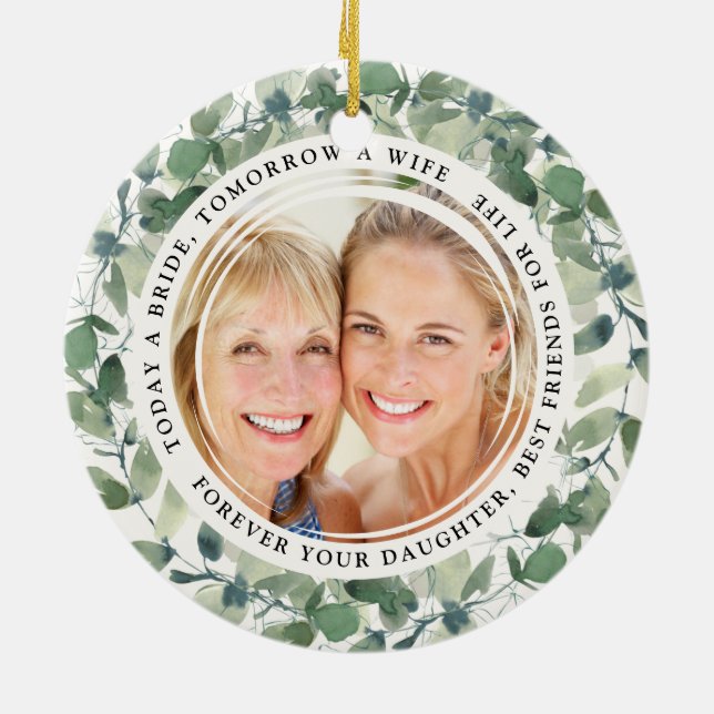 Budens mamma Keepsaké Dikt Photo Julgransprydnad Keramik (Baksidan)