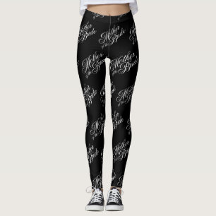 Budens mamma Leggings - vit på svart