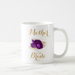 Budens mamma Lila Guld Blommigt Kaffe Mugg