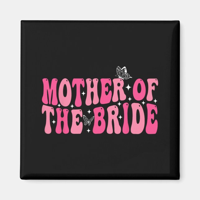 Budens mamma Mamma Groovy Bröllop Bachelorett Magnet (Framsidan)